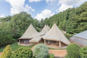 4 Big Hat Tipis in a T shape with Entrance Kit B